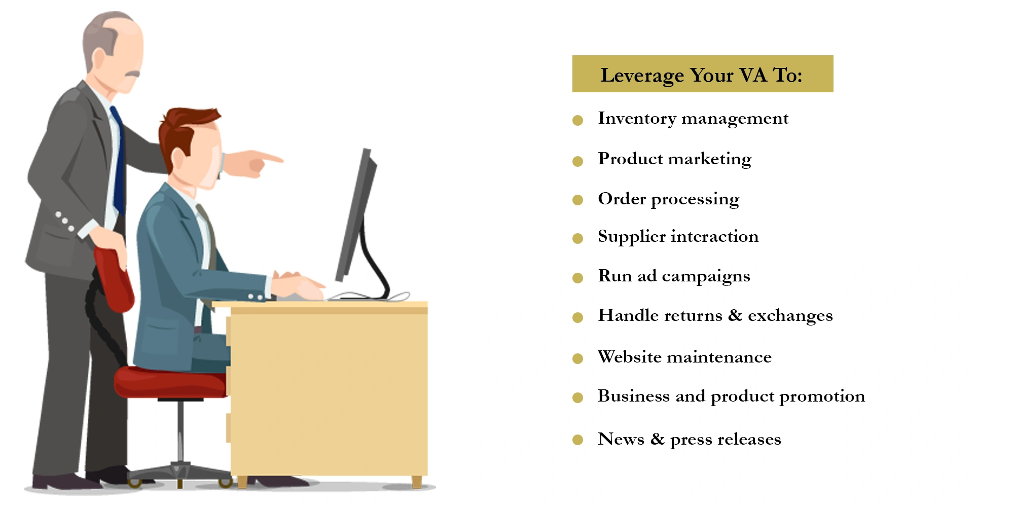 full-time employee managing tasks with virtual assistant help